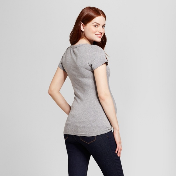 Maternity Almond-Neck T-Shirt #52-44 - Picture 2 of 2